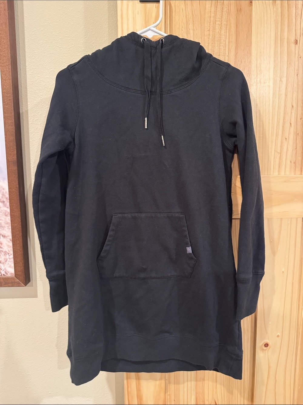 GAIAM Black Longline Hooded Sweater Dress